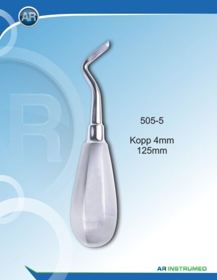 Root Elevators Kopp 4mm Pakistan dental extraction instrument stainless steel Kopp root elevator 4mm tip ergonomic handle professional dental instruments Pakistan.