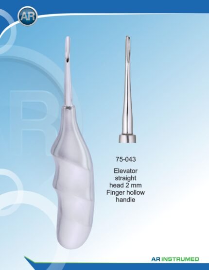 Root Elevators Elevator Straight Head 2mm Finger Hollow Handle Pakistan dental extraction instrument stainless steel straight head root elevator with ergonomic hollow handle for professional dental instruments and dental supplies.