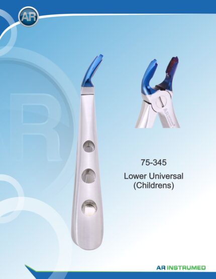 AR INSTRUMED Extracting Forceps Lower Universal Children Blue stainless steel dental instrument Pakistan blue coated corrosion resistant finish scaled down universally contoured beaks ergonomic non slip handle pediatric dental forceps for clinics hospitals and laboratories in Pakistan