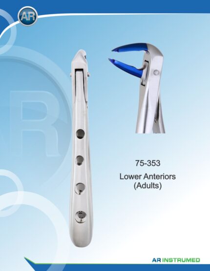 AR INSTRUMED Extracting Forceps lower anteriors adults blue stainless steel dental instrument Pakistan blue coated corrosion resistant finish anatomically contoured beaks ergonomic non slip handle dental forceps for clinics hospitals and laboratories in Pakistan