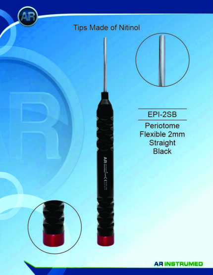 AR INSTRUMED Dental Flexible Periotome 2mm Straight Black Tip