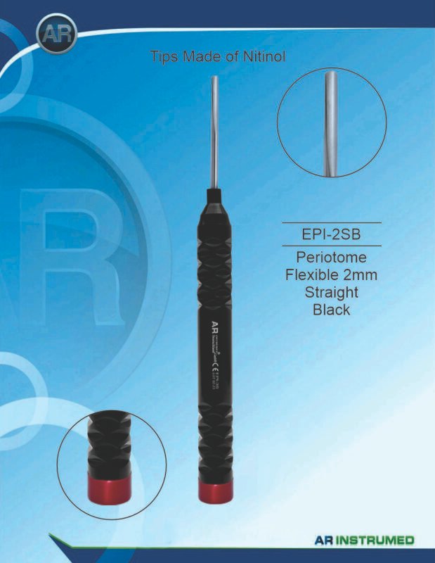 AR INSTRUMED Dental Flexible Periotome 2mm Straight Black Tip