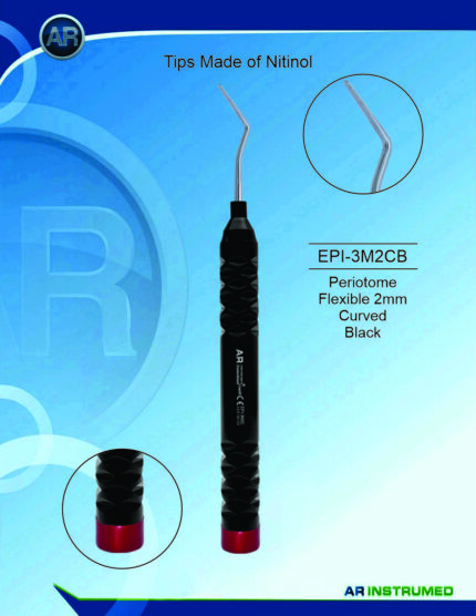 AR INSTRUMED Dental Flexible Periotome 2mm Thin Curved Tip