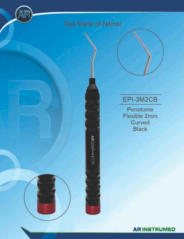 AR INSTRUMED Dental Flexible Periotome 2mm Thin Curved Tip