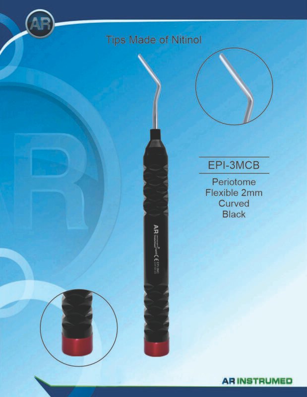 AR INSTRUMED Dental Flexible Periotome 2mm Sharp Curved Tip