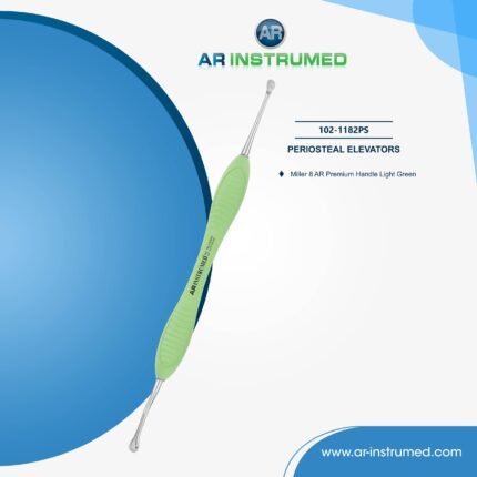 AR INSTRUMED Miller 8 periosteal elevator 3.5mm with ergonomic handle used for gentle elevation and reflection of mucoperiosteal tissues during dental procedures.