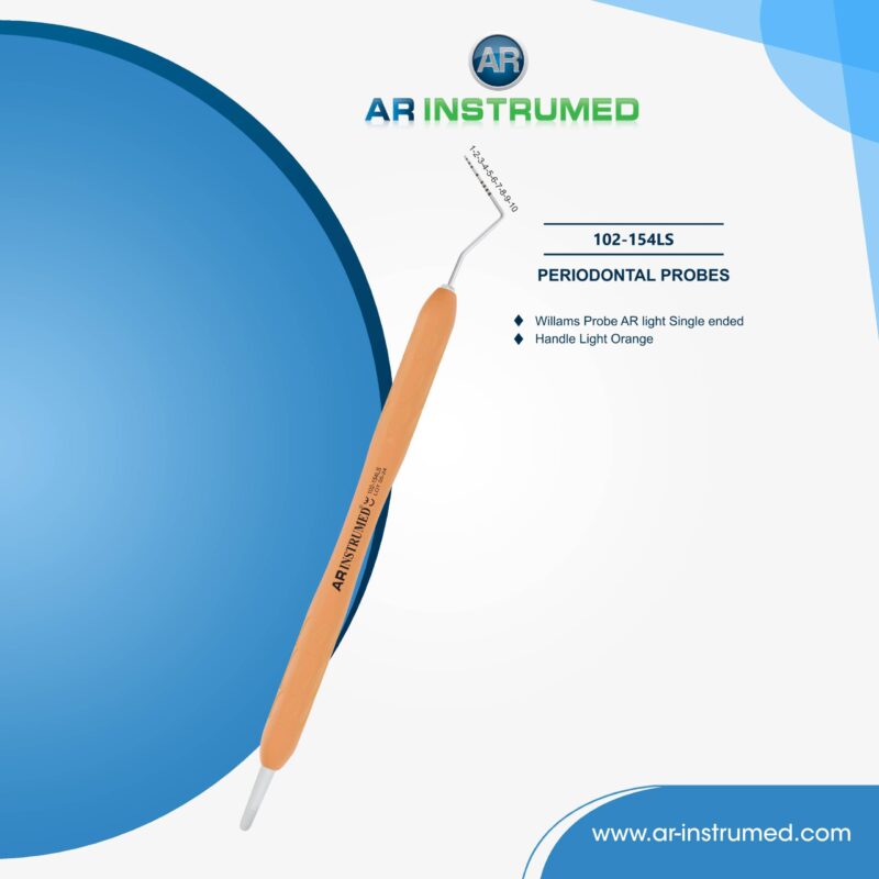 AR INSTRUMED CP 2 periodontal probe stainless steel light orange silicone handle color coded Michigan tip dental diagnostic instrument Pakistan dental supplies