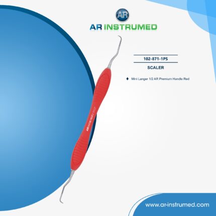 AR INSTRUMED mini langer curette 1/2 curved stainless steel red silicone handle periodontal scaling root planing instrument Pakistan dental supplies