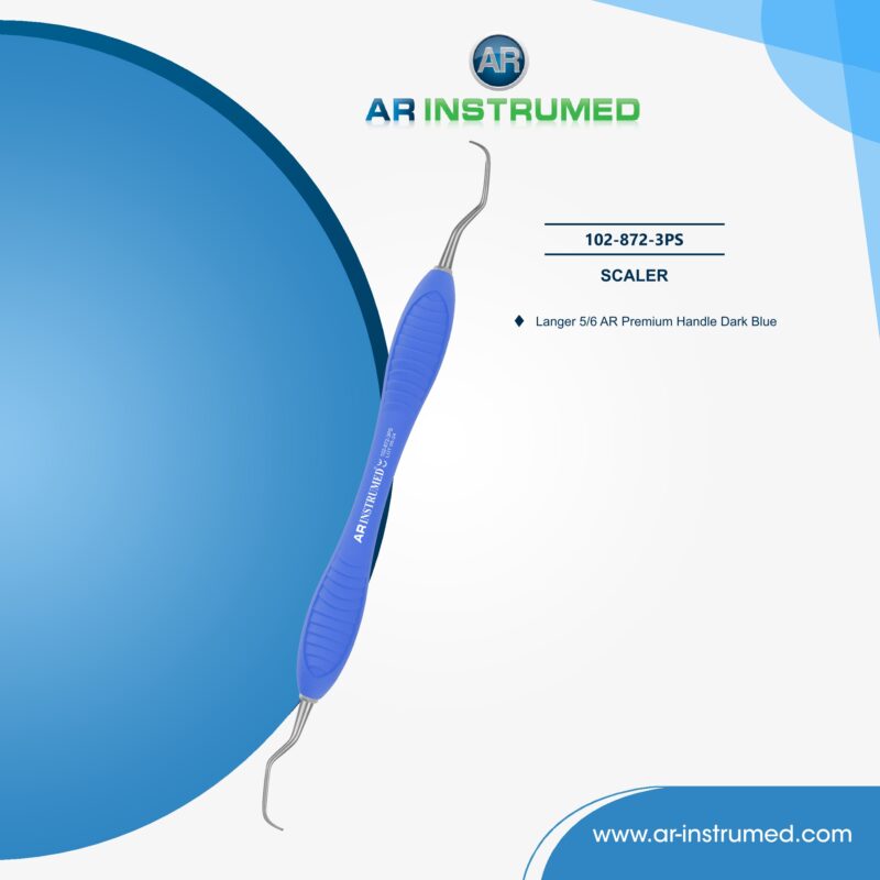 AR INSTRUMED dental langer curette 5/6 curved stainless steel blue silicone handle periodontal scaling root planing instrument Pakistan dental supplies