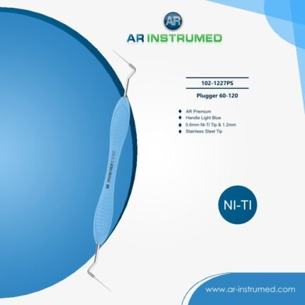 Plugger 60–120 AR Premium Light Blue dental instrument Pakistan endodontic plugger dual tip 0.6mm nickel titanium tip 1.2mm stainless steel tip gutta percha condensation ergonomic non slip handle for dental clinics hospitals and endodontic practices in Pakistan