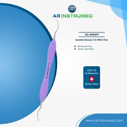 Dental Gracey curette 5-6 After Five with extended shank and silicone handle for precise subgingival scaling