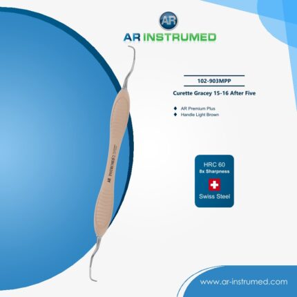 Dental Gracey curette 15-16 After Five with extended shank and silicone handle for precise subgingival scaling